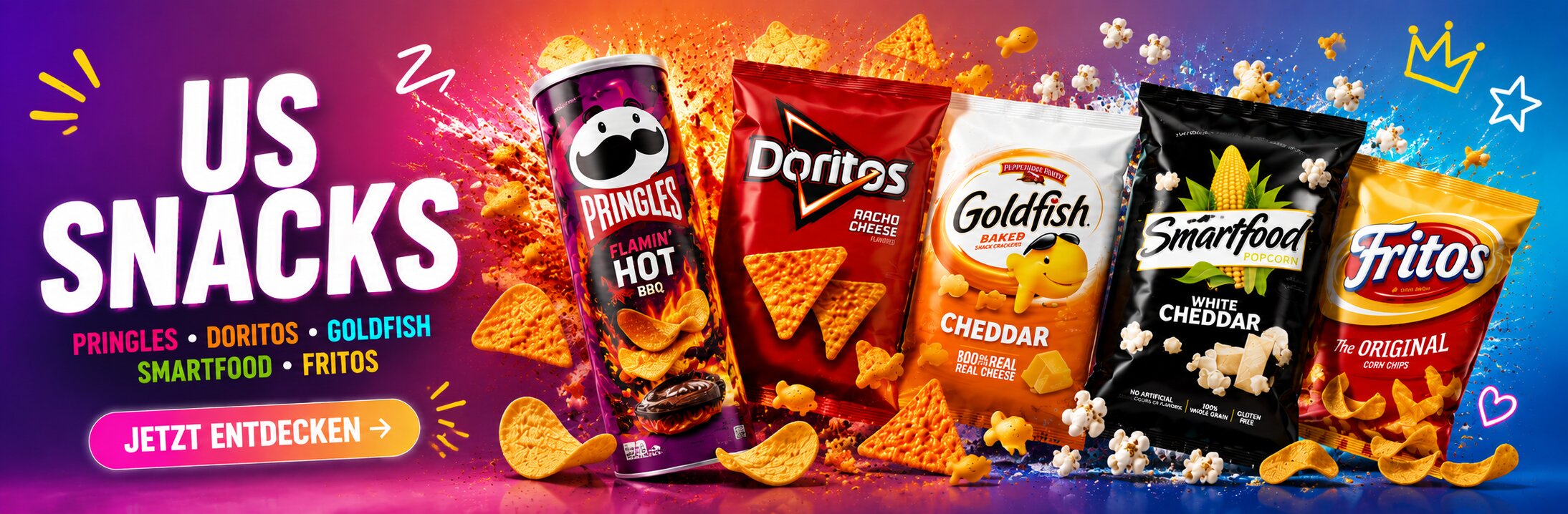 US Snacks kaufen – Pringles, Doritos, Goldfish, Smartfood...