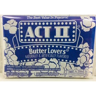 Act II Butter Lovers Microwave Popcorn Single Packs