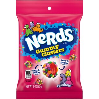 Nerds Gummy Clusters Rainbow Peg Bag 85g